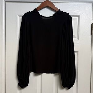 Express Black Pleated Sleeve Blouse